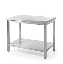 Central arbejdsbord, heavy duty, med hylde, 600 mm dyb, Kitchen Line, 1000x600x(H)850mm