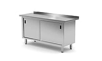 Vægmonteret arbejdsbordsskab med skydedøre – svejset, Profi Line, 1600x600x(H)850mm