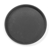 Rund serveringsbakke med anti-slip, sort, ø410x(h)20mm