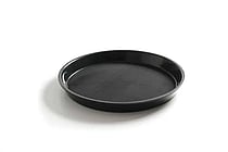 Sort rund serveringsbakke med skridsikker og høj kant, ø360x(h)39mm