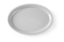 Oval hurtigmad bakke i let grå polypropylen, 265x195x15mm