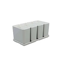 Cube organizer sæt 03: Består af skål/bakke nr. (4) + 4stk.(3) – 21 x 10.5 x H9.3 cm | Black. Champagne. Grey