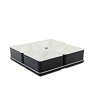 Cube organizer sæt 07: Består af skål/bakke nr. (6) + 4stk.(1) – 21 x 21 x H5.5 cm | Black. Champagne. Grey