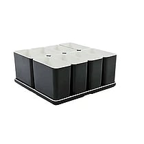 Cube organizer sæt 13: Består af skål/bakke nr. (6) + 8stk.(3) – 21 x 21 x H9.3 cm | Black. Champagne. Grey