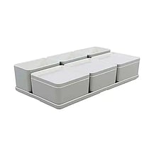 Cube organizer sæt 22: Består af skål/bakke nr. (8) + 3stk.(1) + 3stk.(2) + 3stk.(3) – 31.7 x 17.5 x H7.2 cm | Black. Champagne. Grey