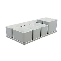 Cube organizer sæt 25: Består af skål/bakke nr. (8) + 6stk.(5) + 2stk.(3) – 31.7 x 17.5 x H9.3 cm | Black. Champagne. Grey