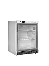 UR200SG Rustfrit Stål Displaykøleskab med Glasdør, 119L Kapacitet, 44kg Nettovægt