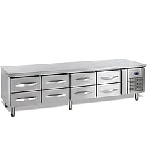 UC5480 Rustfrit Kølebord med 8 GN1/1 Skuffer, 350L
