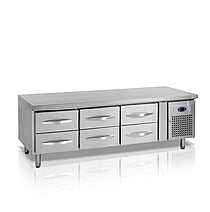 UC5360 Rustfrit Lavt Kølebord GN1/1 med 138 liter kapacitet