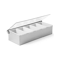 Krydderiholder, Bar op, 5 beholdere, 375x140x(H)90mm