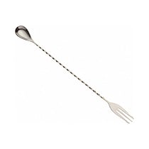 Bar Ske med Gaffel End, Rustfrit Stål, 315mm