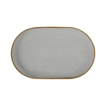 Askegrå oval fad, 300x150mm