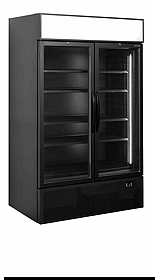 FSC1200HBLACK Sort 2-dørs displaykøler med lystop