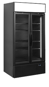 FSC1000HBLACK Sort 2-dørs displaykøler med lystop