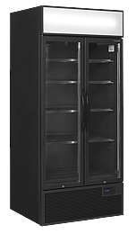 FSC891HBlack Sort 2-dørs displaykøler med lystop