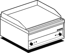 SNACK 50 Elektrisk Fry-top 6 kW, 57x41 cm, professionel stegeflade