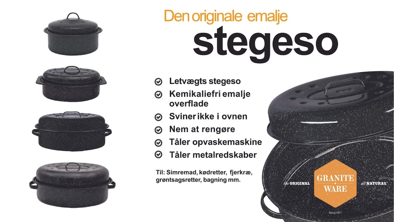 Stegeso | Granite Ware Covered oval roaster | Fås hos Elding Nordic
